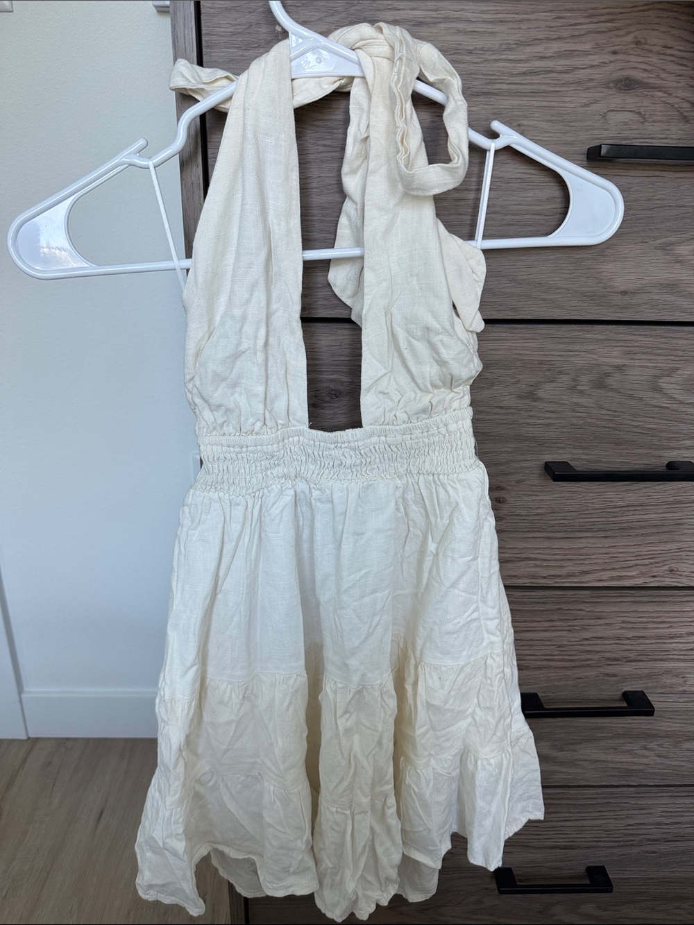 Fortunate One Cream Halter Summer Dress